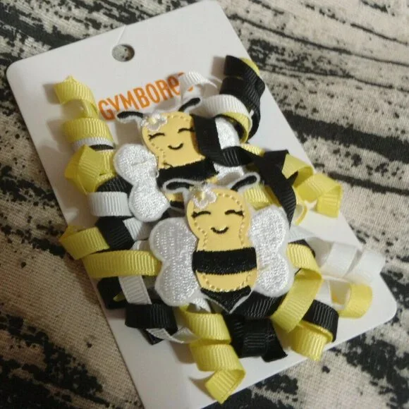Gymboree Busy Little Bee Hair Clips Size 3 4 5 6 7 NWT, - Picture 2 of 4